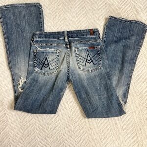 7 For All Mankind Vintage Women's Faded Blue Boot Cut Jeans, 25